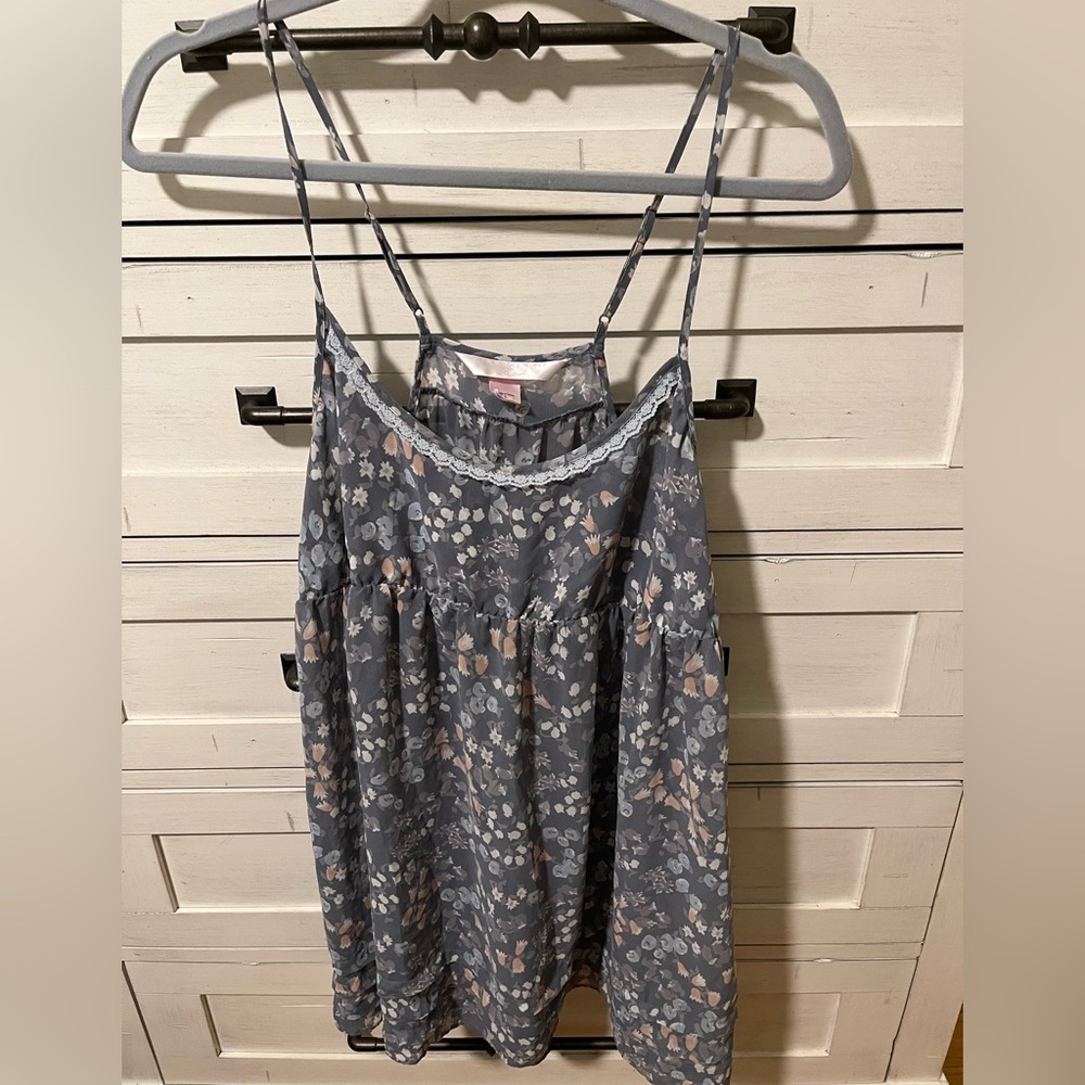Adjustable Spaghetti Strap Floral Lace Sheer camisole top - VS Angels